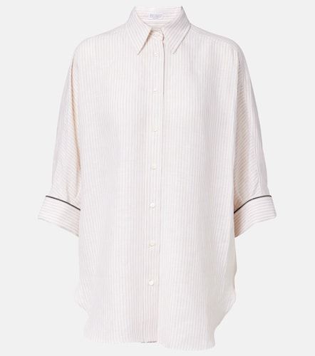Chemise Monili rayée en lin - Brunello Cucinelli - Modalova