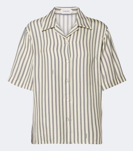Chemise de bowling en soie à rayures - Versace - Modalova