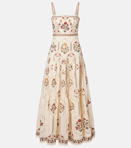 Robe midi en lin à fleurs - Agua by Agua Bendita - Modalova