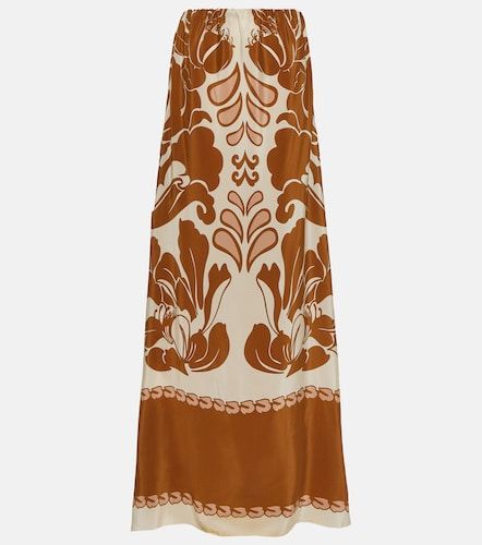 Robe longue en soie imprimée - Adriana Degreas - Modalova