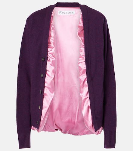 Cardigan en laine et satin - JW Anderson - Modalova