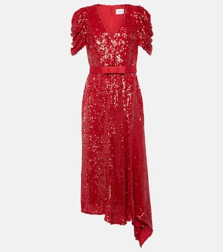 Robe midi asymétrique à paillettes - Erdem - Modalova
