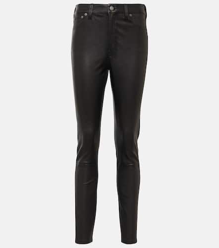 Pantalon skinny à taille mi-haute en cuir - Polo Ralph Lauren - Modalova