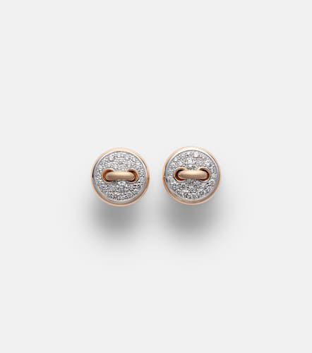 Boucles d'oreilles Pom Pom Dot en rhodium plaqué or rose 18 ct et diamants - Pomellato - Modalova