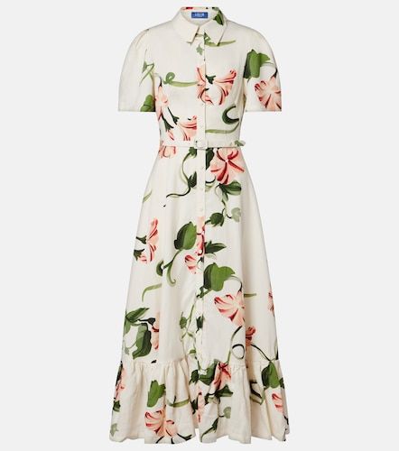Robe chemise Becca en lin mélangé à fleurs - Leo Lin - Modalova