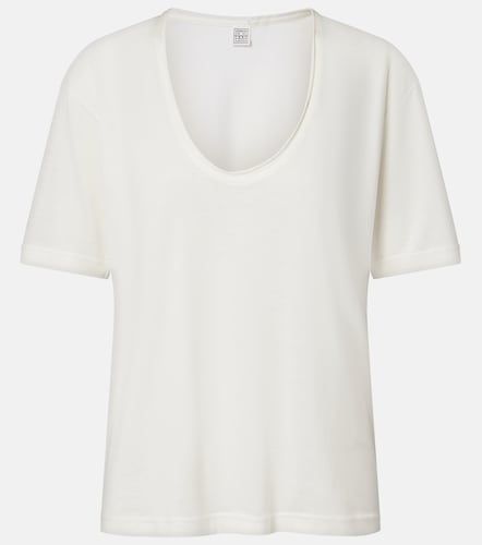 Toteme T-shirt en coton et soie - Toteme - Modalova