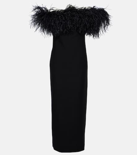 Robe longue en Crêpe Couture à plumes - Valentino - Modalova