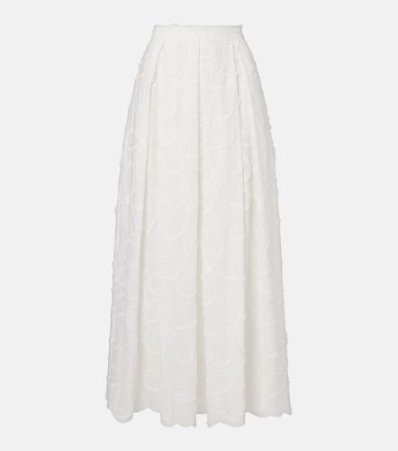 Jupe longue brodée en coton mélangé - Elie Saab - Modalova