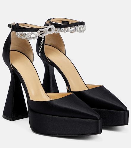 Escarpins à plateau Bow Chain en satin - Mach & Mach - Modalova