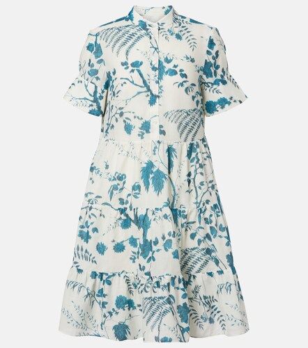 Robe en coton et lin à fleurs - Erdem - Modalova