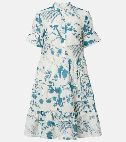 Robe en coton et lin à fleurs - Erdem - Modalova