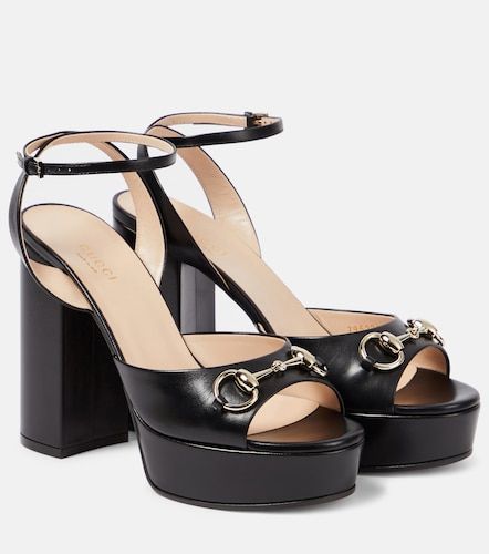 Sandales Lady Horsebit en cuir à plateforme - Gucci - Modalova