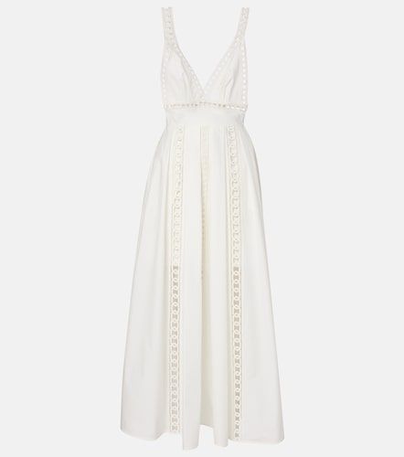 Robe midi brodée en coton mélangé - Elie Saab - Modalova