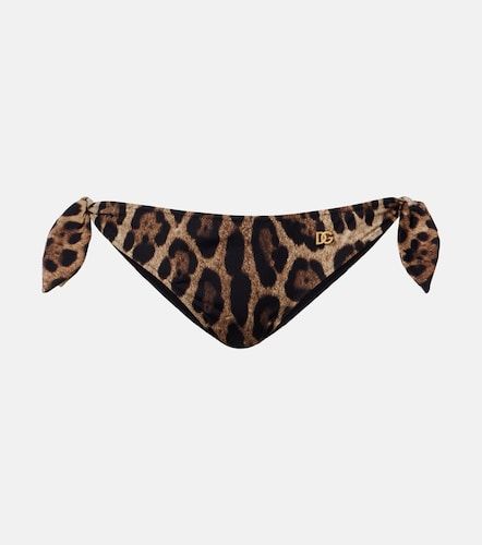 Culotte de bikini à imprimé léopard - Dolce&Gabbana - Modalova