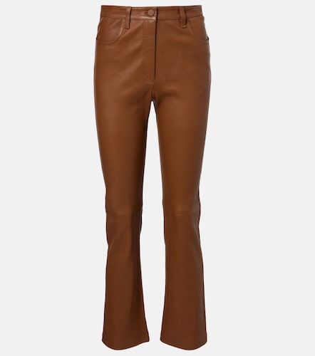 Pantalon bootcut raccourci en cuir - Joseph - Modalova
