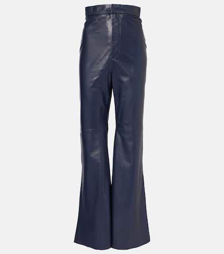 Pantalon évasé à taille haute en cuir - Victoria Beckham - Modalova