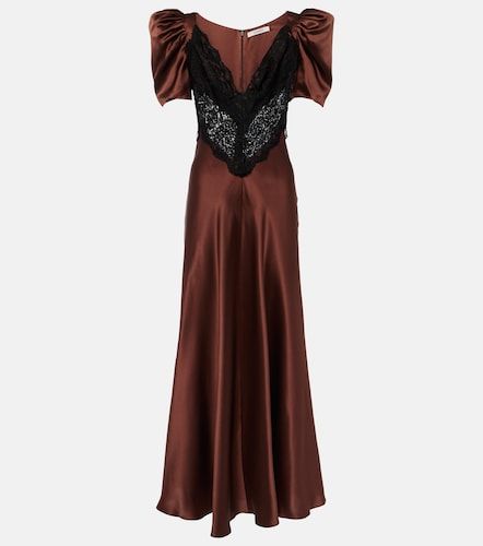 Robe en charmeuse de soie à finitions en dentelle - Rodarte - Modalova