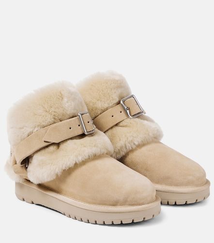 Bottines en daim à finitions en peau lainée - Burberry - Modalova