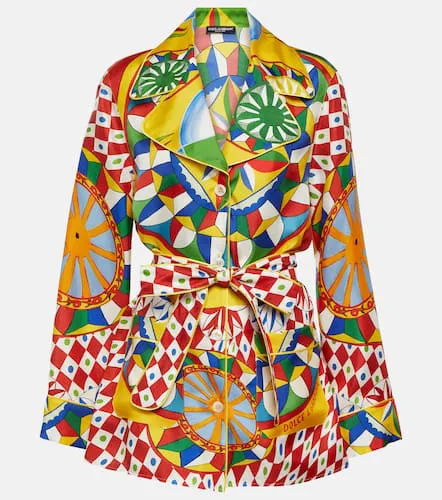 Chemise de pyjama Carretto en soie - Dolce&Gabbana - Modalova