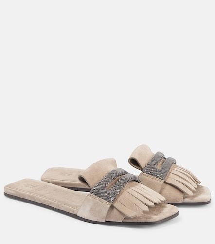 Mules en daim à franges - Brunello Cucinelli - Modalova