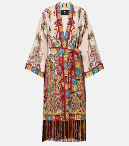 Cafetan en soie à motif floral - Etro - Modalova