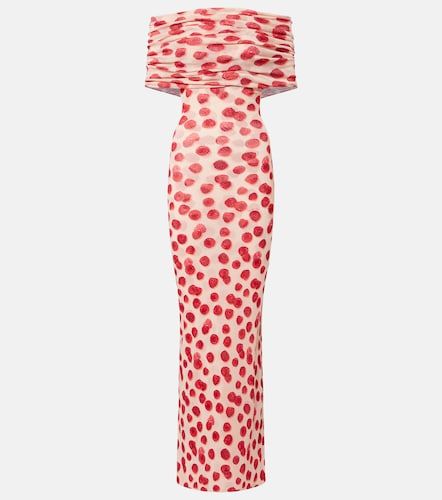 Robe longue en résille imprimée à épaules dénudées - Stella McCartney - Modalova