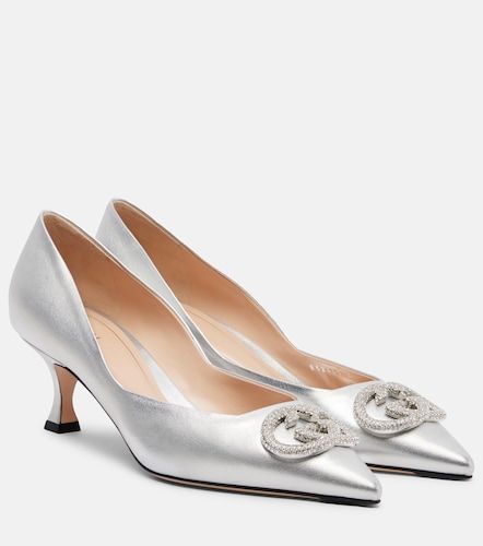 Escarpins Interlocking G 55 en cuir métallisé - Gucci - Modalova