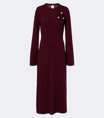 Robe pull en laine et cachemire à appliqués floraux - Jardin des Orangers - Modalova