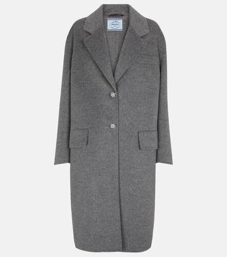 Manteau en laine mélangée à ornement - Prada - Modalova