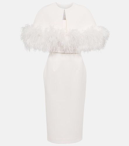 Robe de mariée midi en crêpe à plumes - Safiyaa - Modalova