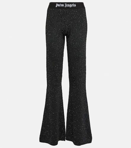 Pantalon évasé imprimé à taille mi-haute - Palm Angels - Modalova