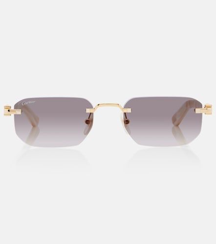 Lunettes de soleil rectangulaires Décor C de Cartier - Cartier Eyewear Collection - Modalova