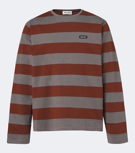 Miu Miu T-shirt rayé en coton - Miu Miu - Modalova