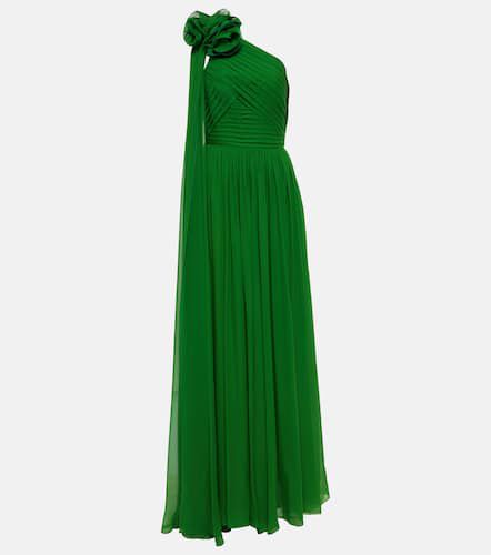 Robe longue asymétrique en soie - Elie Saab - Modalova