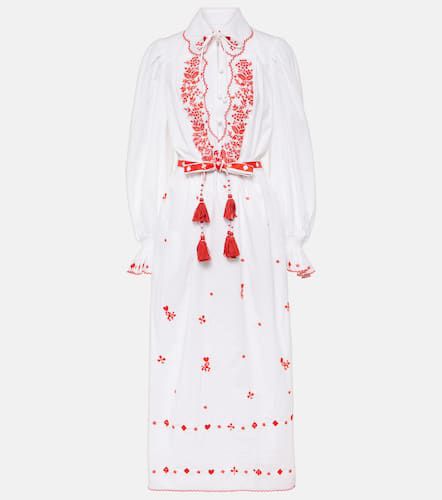 Alémais Robe midi Hearts brodée en coton - Alemais - Modalova