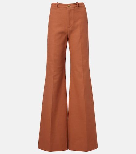 Chloé Pantalon évasé à taille haute en coton - Chloe - Modalova