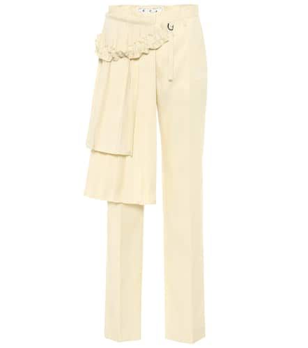 Pantalon Curtains à taille haute en laine vierge - Off-White - Modalova