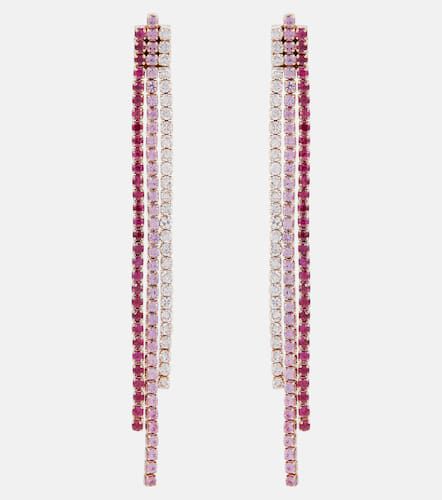 Boucles d’oreilles Triple Thread en or 18 ct, rubis, saphirs et diamants - Shay Jewelry - Modalova
