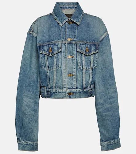 Veste raccourcie en denim style 1980 - Saint Laurent - Modalova