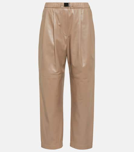 Pantalon à taille mi-haute en cuir - Brunello Cucinelli - Modalova