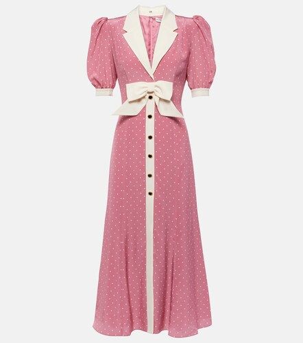 Robe longue en soie à pois - Alessandra Rich - Modalova
