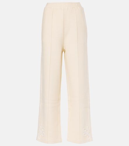 Pantalon de survêtement en laine et coton mélangés brodé - Xu Zhi - Modalova