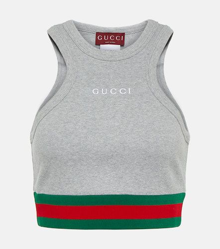 Top raccourci en coton mélangé à logo - Gucci - Modalova