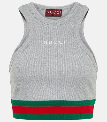 Top raccourci en coton mélangé à logo - Gucci - Modalova