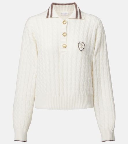 Polo en cachemire à logo - Brunello Cucinelli - Modalova