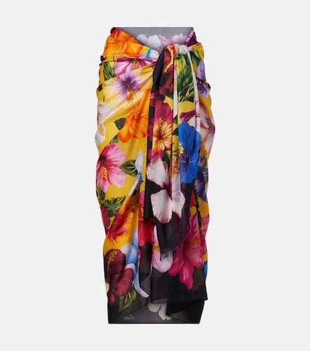 Paréo en coton à fleurs - Dolce&Gabbana - Modalova