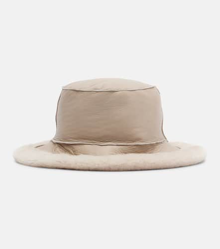 Chapeau canotier en cuir et shearling - Brunello Cucinelli - Modalova