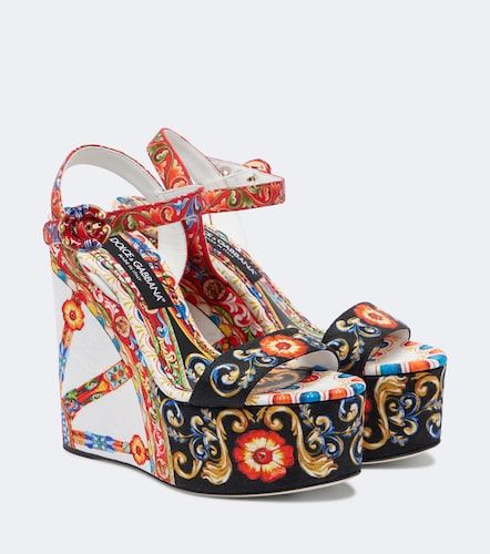 Sandales compensées Carretto à imprimé - Dolce&Gabbana - Modalova