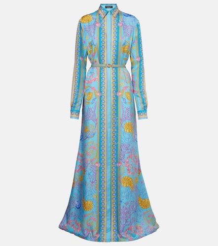 Robe longue Undersea Barocco en soie - Versace - Modalova