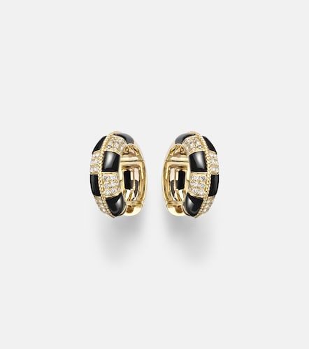 Yvonne Léon Boucles d'oreilles Mini en or 9 ct, diamants et onyx - Yvonne Leon - Modalova